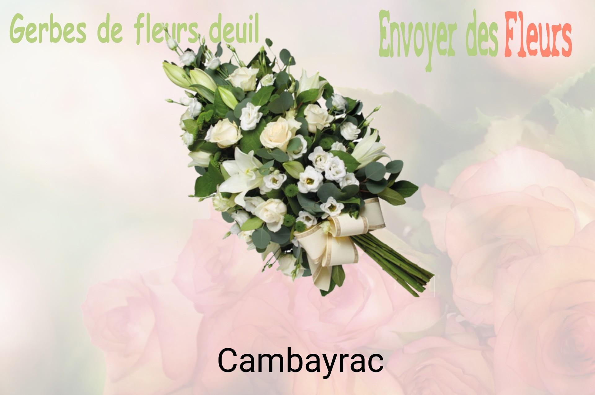 Gerbe de fleurs de deuil livrée à Cambayrac